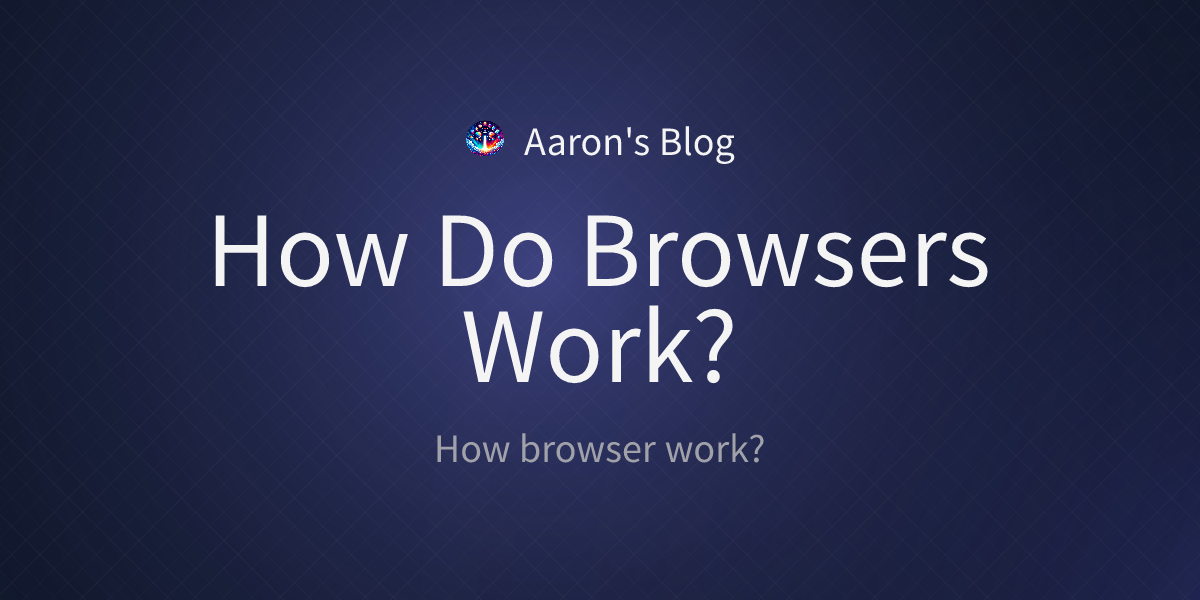 How Do Browsers Work? - Aaron's blog